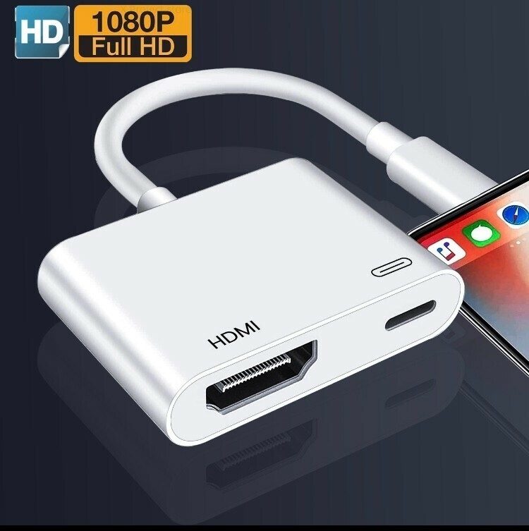 Lightning To HDMI Adapter TV HD Digital AV Converter HUB For iPhone iPad Screen - Picture 3 of 12