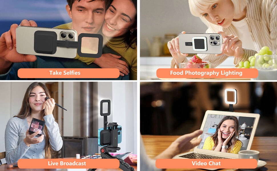 Anneau lumineux LED pour téléphone, lampe selfie portable