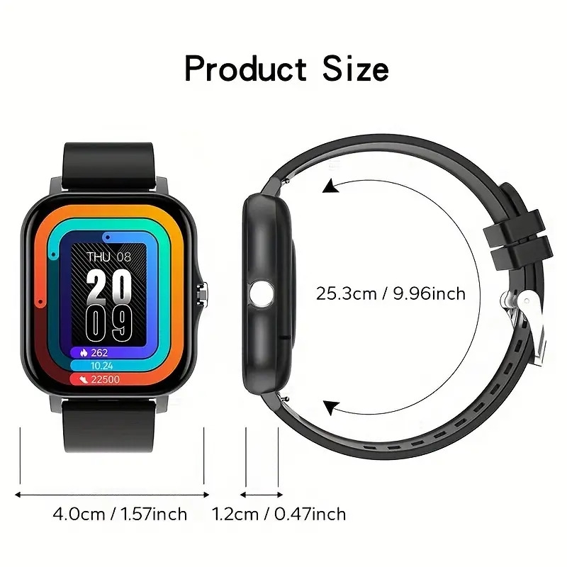 smart watch for iphone and android phones 1 83 inch wireless calling receiving sleep monitoring sedentary reminder for men women music control with multiple sports modes 1