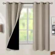 2 panels blackout curtains heat insulation curtain panels with coated insulation lining suitable for living room bedroom kitchen bathroom home decor room decor details 5