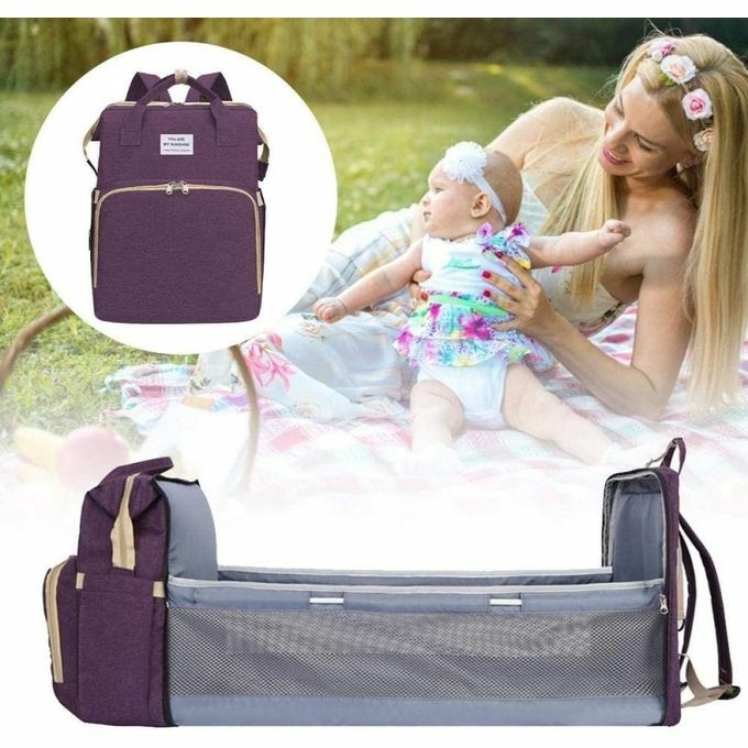 product_image_name-Generic-Sac à Dos à Langer 3 En 1 Avec Berceau Pliable, Sac De Couchage Momie Portable-1