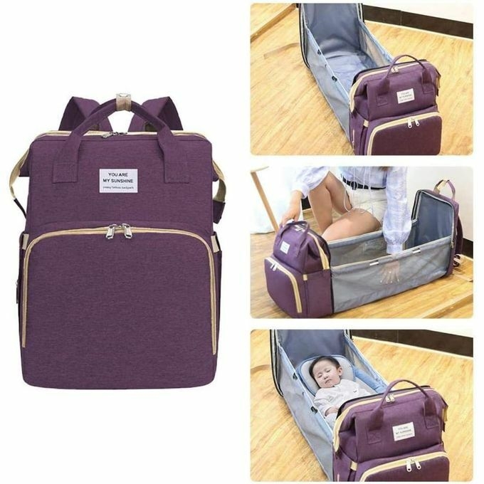 product_image_name-Generic-Sac à Dos à Langer 3 En 1 Avec Berceau Pliable, Sac De Couchage Momie Portable-2