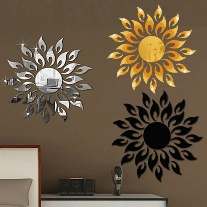 product_image_name-Generic-Sunflower Acrylic Wall Sticker Sun Mirror Sticker Room Living Room Decoration-1