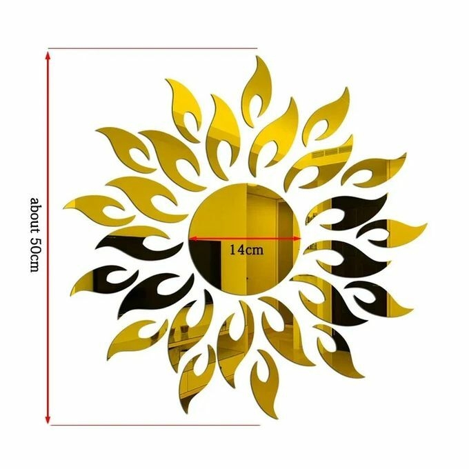 product_image_name-Generic-Sunflower Acrylic Wall Sticker Sun Mirror Sticker Room Living Room Decoration-6