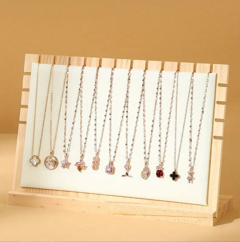 超大号竹制珠宝展示架 - 空心设计适用于项链、手链和毛衣链 - 高品质木质收纳架 详情 10