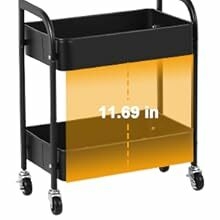 Table d'appoint mobile avec meuble de rangement à 3 niveaux 