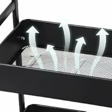 Table d'appoint mobile avec meuble de rangement à 3 niveaux 