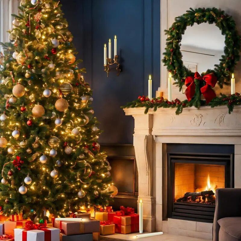 6 件装无焰 led 锥形蜡烛，带遥控器和 9.6 英寸定时器 - 电池供电逼真蜡效果火焰，3d 核心适合万圣节、圣诞节、情人节家居装饰 商品详情 5