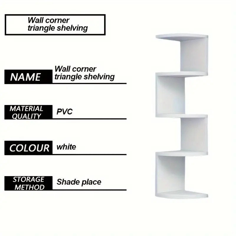 modern 5 tier white wooden corner saving wall mounted storage for living room study kitchen details 3