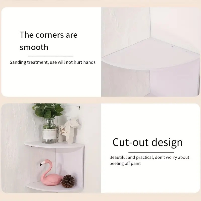 modern 5 tier white wooden corner saving wall mounted storage for living room study kitchen details 1