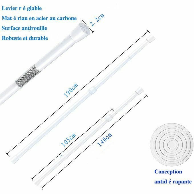 product_image_name-Generic-Tringle à Rideaux Extensible à 2m - Blanc-7