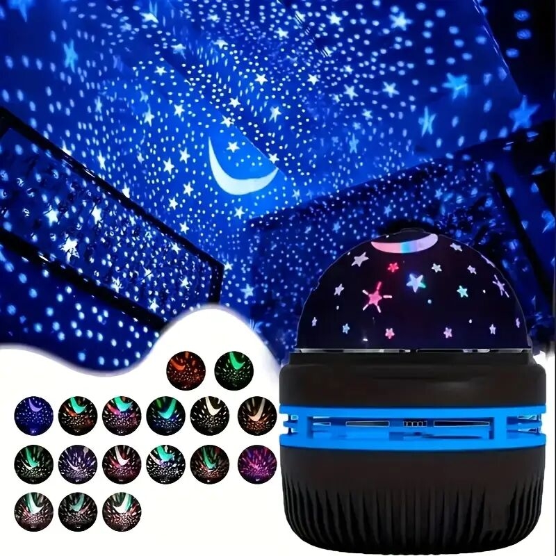 1pc rgb led star projector night light usb powered tabletop lamp with suction cup multi color decorative lighting for living room bedroom halloween christmas no battery required details 1