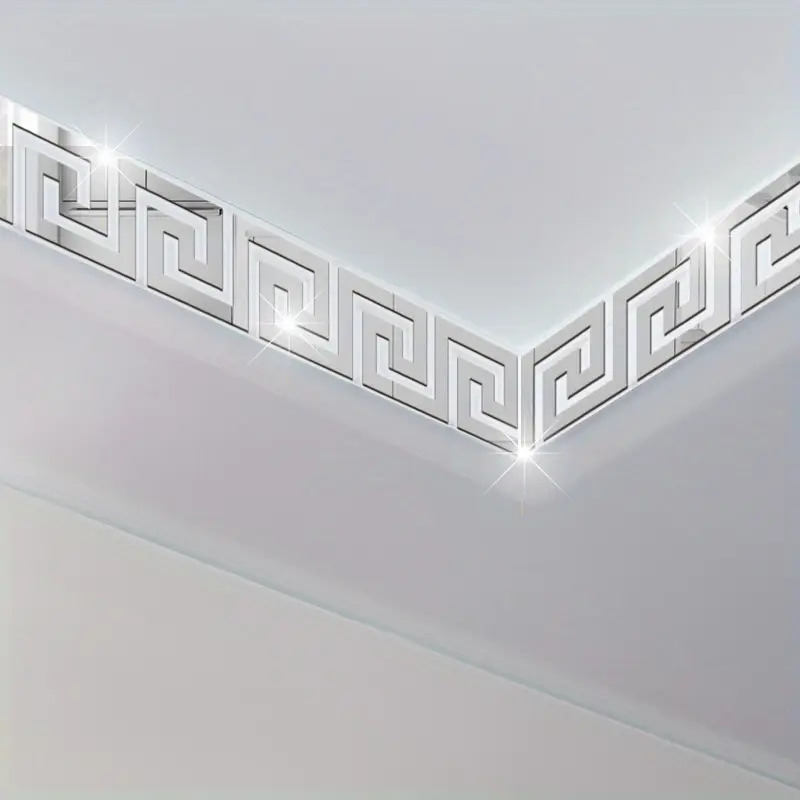 10pcs acrylic mirror wall sticker adhesive sticker for living room bedroom edge strip corner line building border home decoration 10x10cm details 6