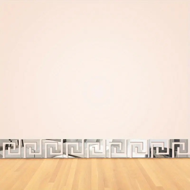 10pcs acrylic mirror wall sticker adhesive sticker for living room bedroom edge strip corner line building border home decoration 10x10cm details 0