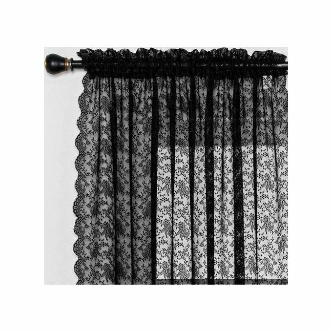 product_image_name-Generic-Rideaux Transparents En Dentelle Noire Pour Salon, 2 Pièces-3