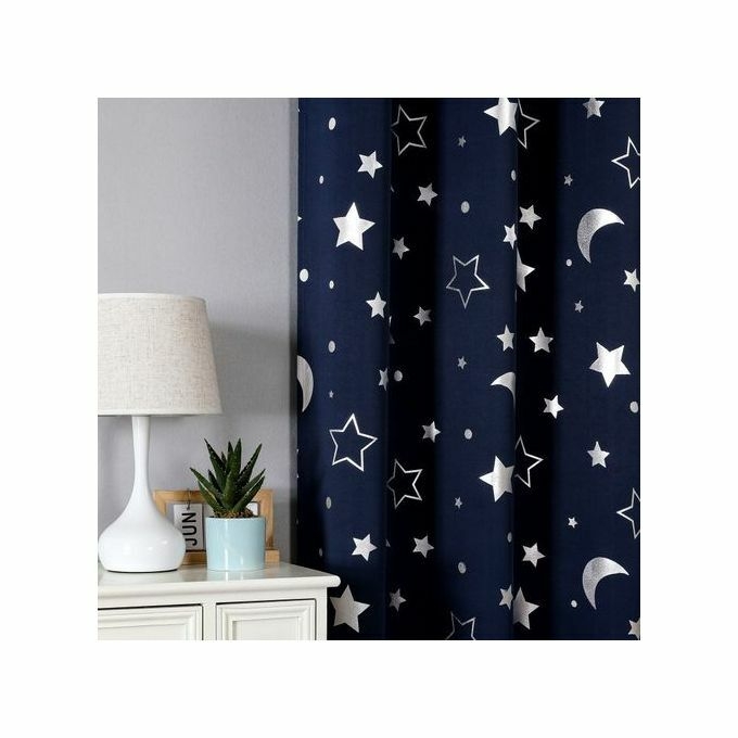 product_image_name-Home Decorators Collection-132*183 New Blackout Curtain With Silver Star And Moon.-2