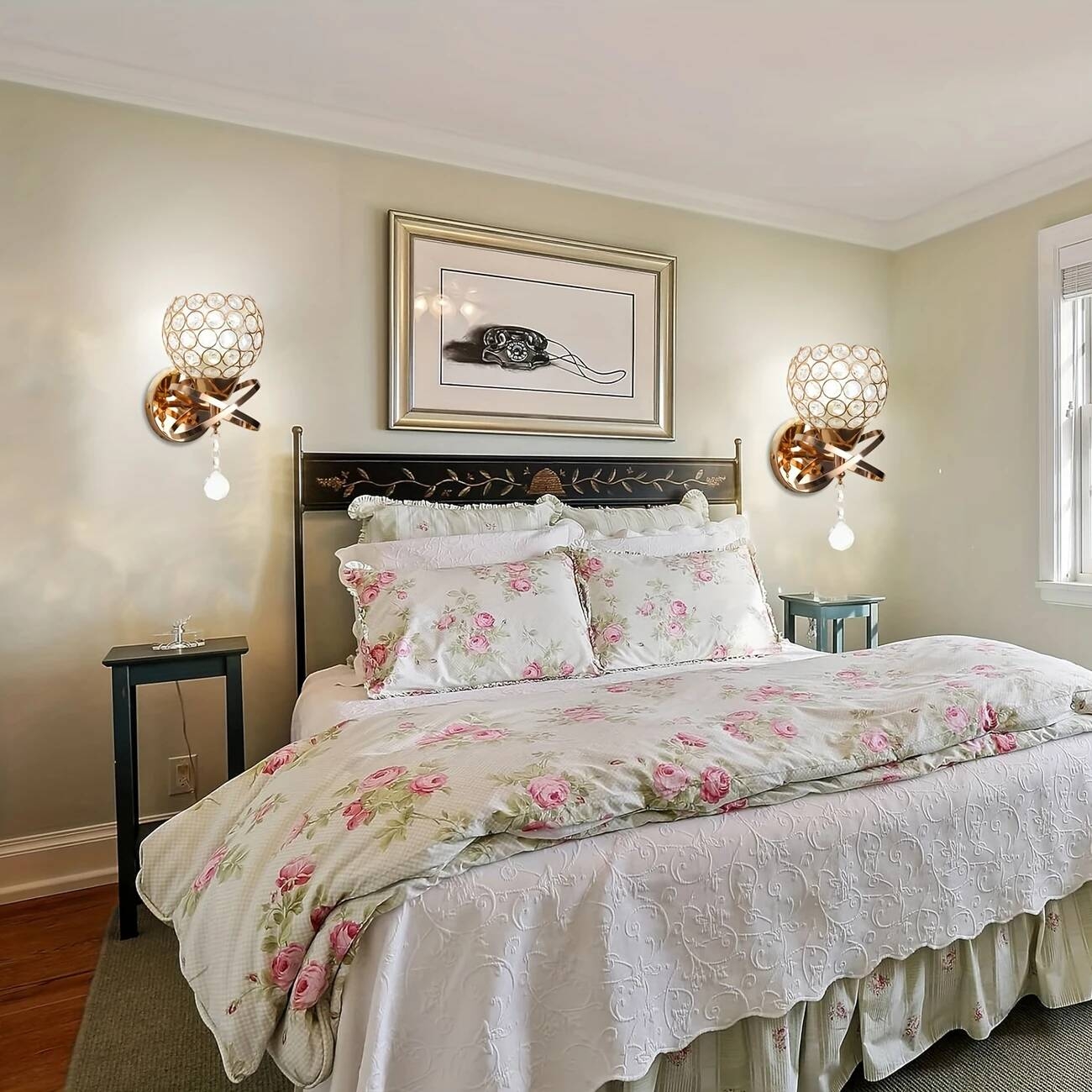 2pcs crystal thickened lampshade wall lamp with   details 1