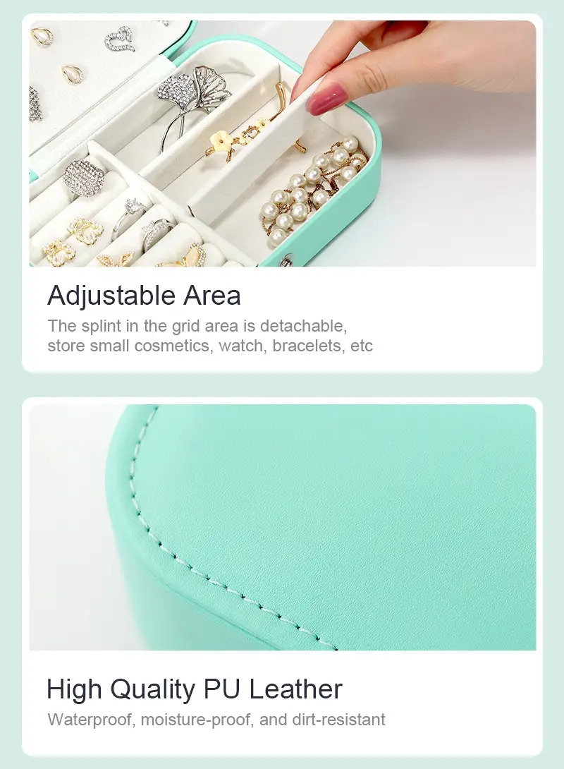 1pc portable jewelry box for storing jewelry ear studs bracelets necklaces ring storage box details 7