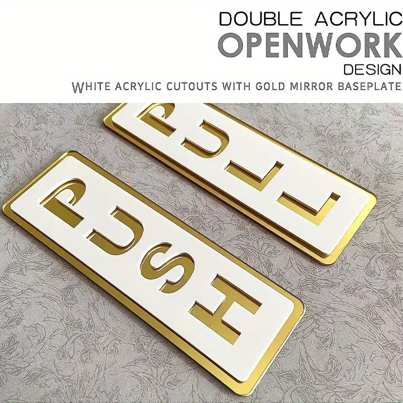 2件套现代亚克力双层推拉门牌 - 自粘式,易于安装,耐用且防风雨,适用于家庭、办公室、餐厅入口,清晰可见 详情 4