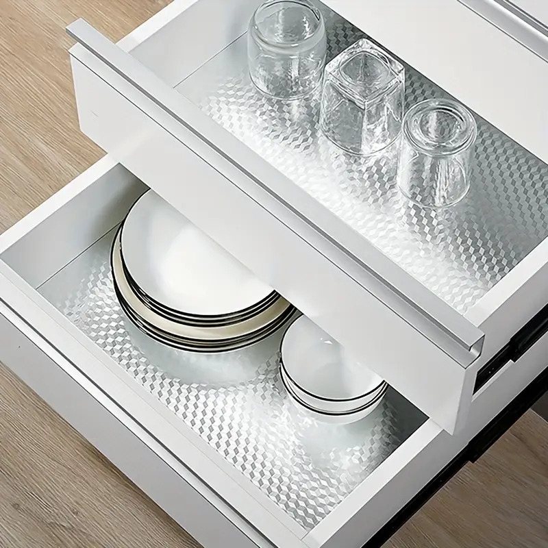   1张自粘乙烯基贴纸 | 易撕易贴，防潮耐用，表面光滑，易清洁 | 适用于水槽柜、浴室、厨房抽屉 | 自粘乙烯基装饰贴 商品详情 2