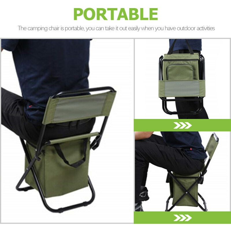 Tabouret Pliant Chaise Pliante Portable Tabouret De Camping Pliant  Imperméable Haute Capacité De Charge Taille Compacte Poly[x5581]