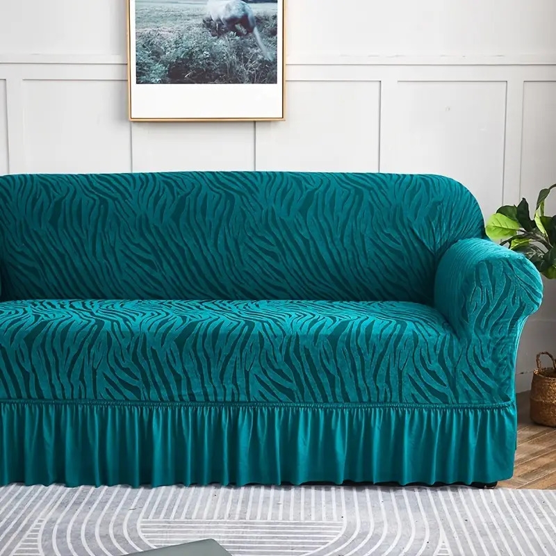 1pc skirt sofa cover stretch integrated sofa slipcover couch cover furniture protector for bedroom office living room home decor armchaire   green 9