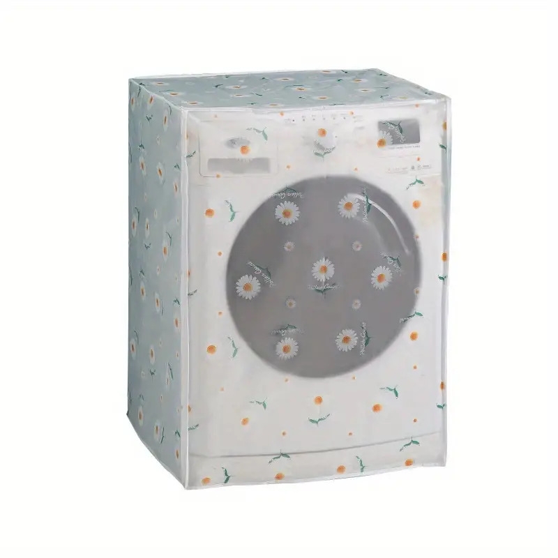 1pc household wave wheel type roller type washing machine thickened dust proof moisture proof and mildew proof cover zipper washing machine cover details 4