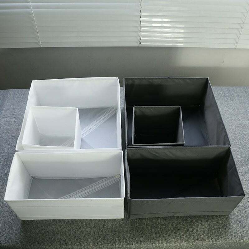 牛津布衣柜储物收纳盒文胸折叠抽屉内衣整理小东西袜子拉链时尚