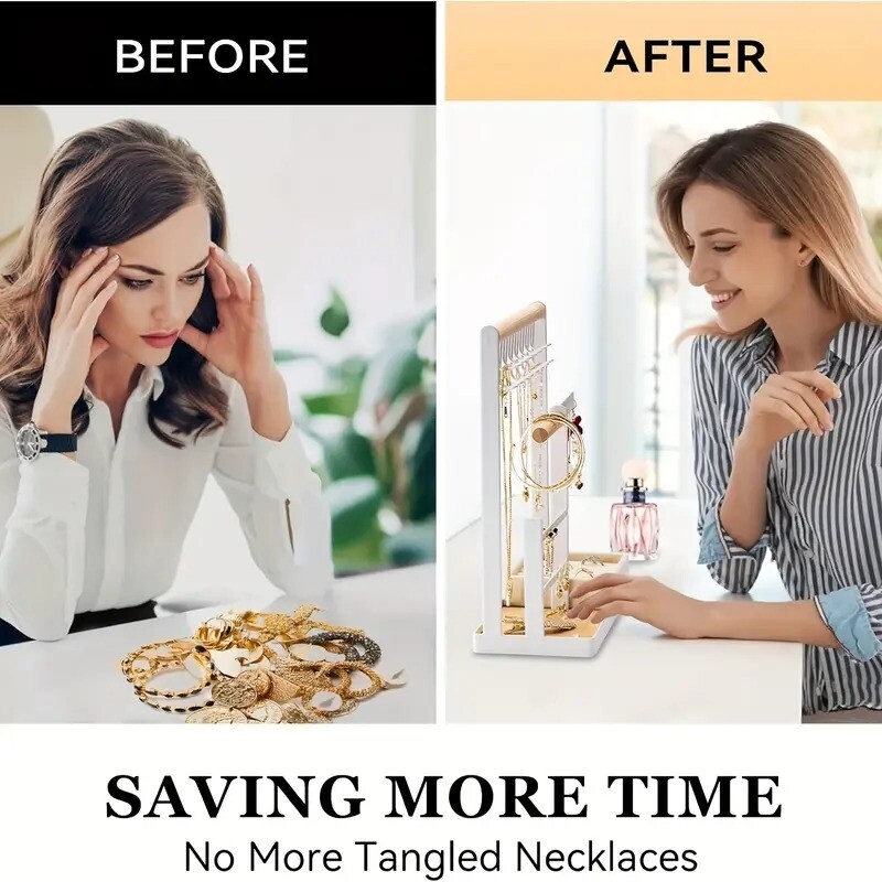 Jewelry Organizer Include Velvet Ring Case 4 Tier Jewelry Holder Organizer With 16 Holes For Earring Organizer Jewelry Stand With 15 Hooks Necklace Organizer And Bracelet Holder White Sports & Outdoors Temu details 4