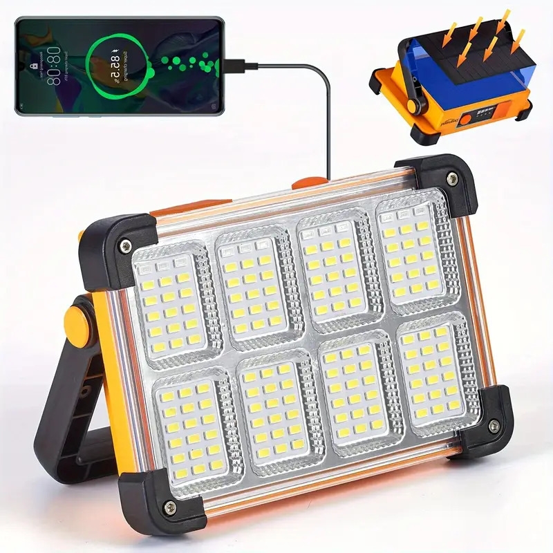 1pc degruand rechargeable led work solar light portable ultra bright floodlight waterproof cordless light floor standing for power outage emergency work light outdoor camping fishing 0