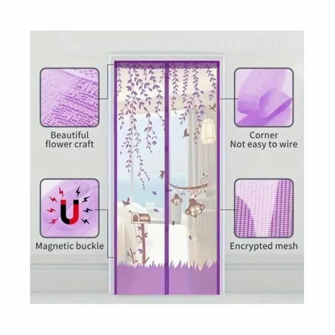 product_image_name-Generic-Rideau De Porte Anti-moustique Magnétique, Cloison De Ventilation De Chambre à Coucher, Rideau Anti-mouche-5