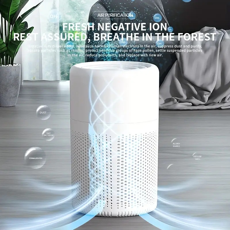 1pc true hepa air purifier deodorizer indoor deodorizing air pur for home office living room up to 350 500ft digital display air cleaner with air monitor hepa filter remove smokes dust 3