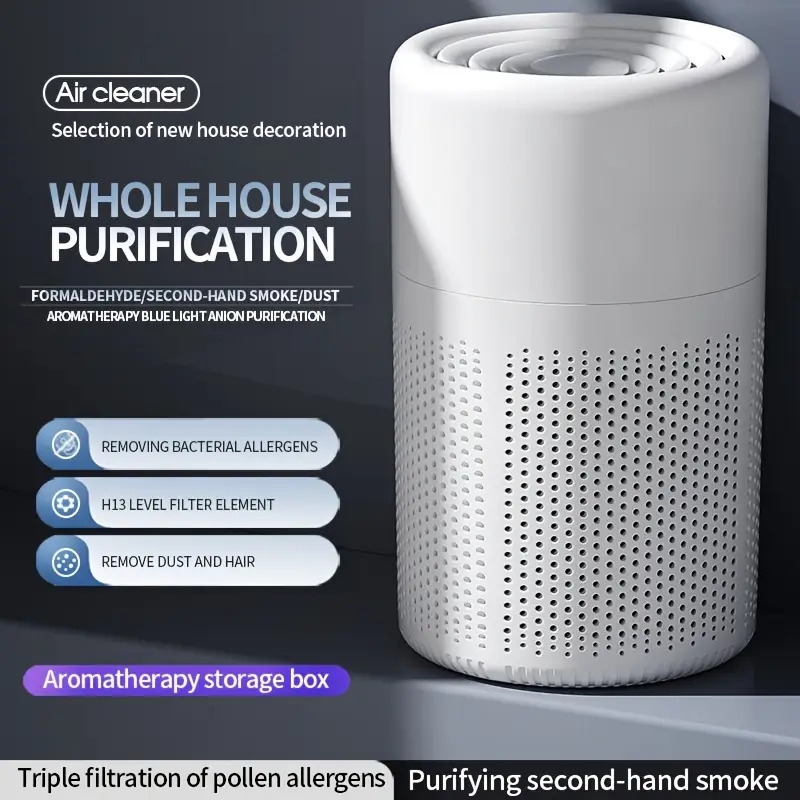 1pc true hepa air purifier deodorizer indoor deodorizing air pur for home office living room up to 350 500ft digital display air cleaner with air monitor hepa filter remove smokes dust 0