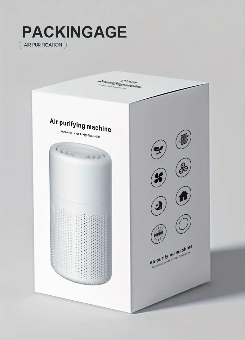 1pc true hepa air purifier deodorizer indoor deodorizing air pur for home office living room up to 350 500ft digital display air cleaner with air monitor hepa filter remove smokes dust details 2