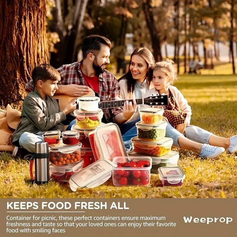 12pcs storage containers portable food sealed fresh keeping box with lid multipurpose leak proof food storage box for grain nuts fruit vegetable and meat kitchen organizers and storage kitchen accessories details 1