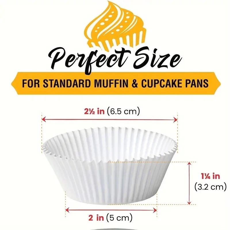 200pcs white cupcake liners 5x3cm disposable paper baking cups for muffins mini cakes 2