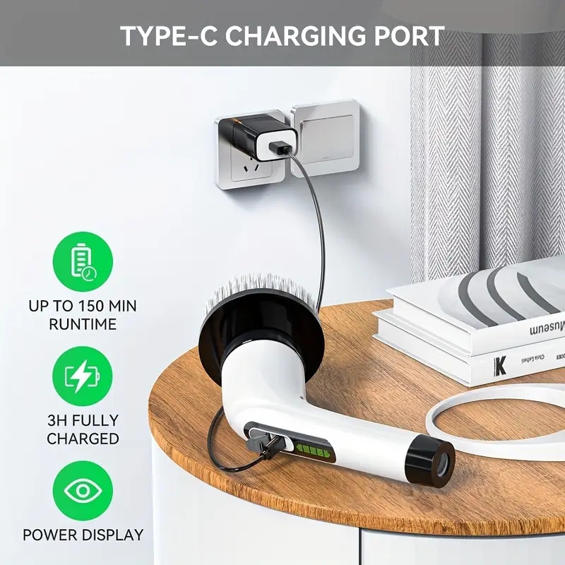 1 set 7 in 1 electric cleaning brush set cordless bathroom brushes electric cleaning tools set with 3 speeds includes long handle 7 interchangeable heads and portable shower tile brush suitable for sofa floor car kitchen bedroom 8