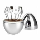 Lot de 6 porte-fourchettes pour œufs en argent