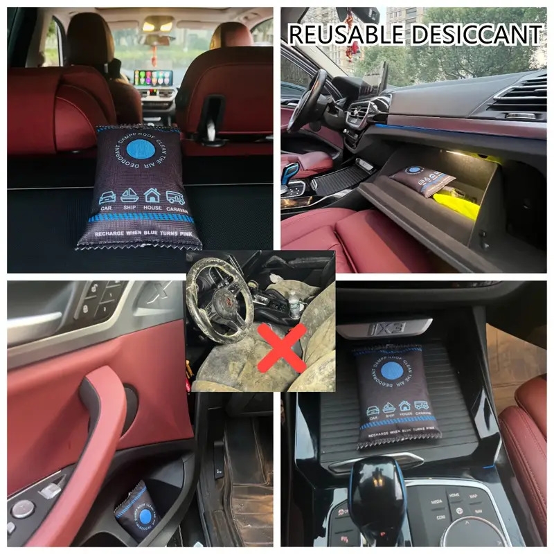 100克可重复使用硅胶除湿袋 - 适用于家庭、车辆、旅行房车，可吸收水分，防止潮湿、湿气和冷凝, 吸湿剂,带排水管的除湿机,浴室除湿器,地下室除湿机,迷你除湿机,房间除湿机,家用除湿机,浴室除湿机 商品详情 10