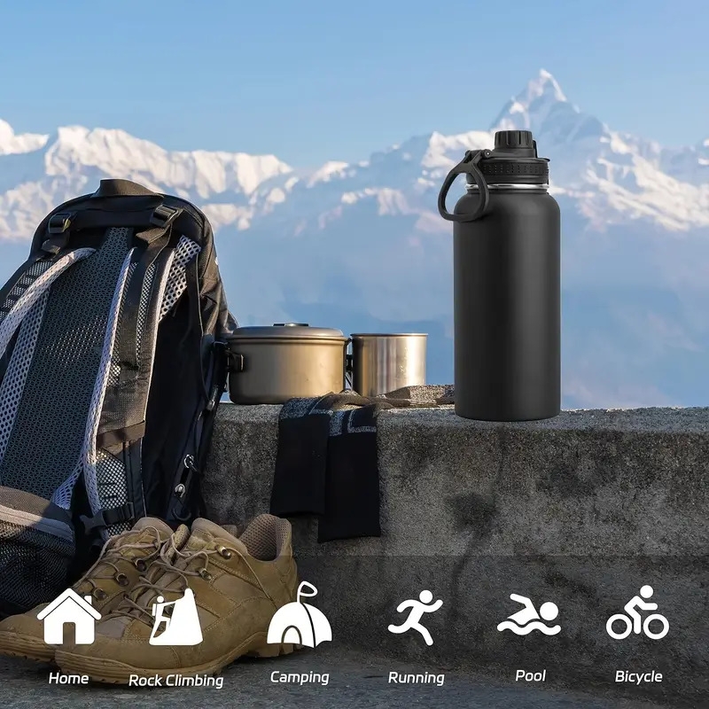 1pc 950ml 32oz stainless steel insulated water bottle leakproof double wall vacuum water cup perfect for outdoor activities thermal drinkware cups vacuum   thermal cup stainless steel vacuum bottle   for restaurant eid al adha mubarak 8