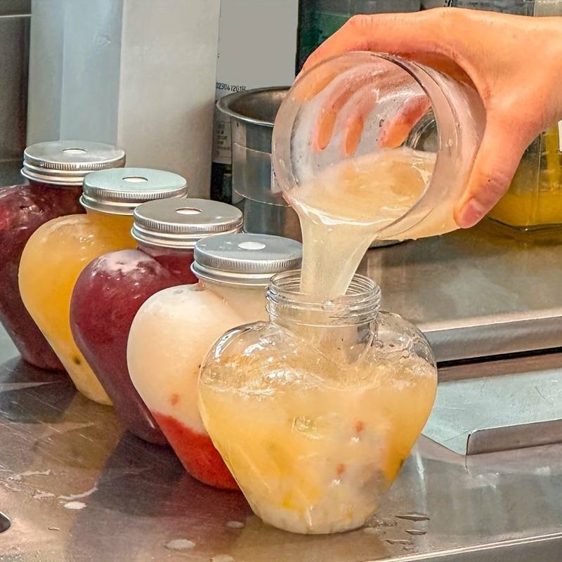 1 pièce, Bouteille en plastique rouge pour thé au lait, jus, yaourt, emballage de bouteille de boisson jetable détails 1