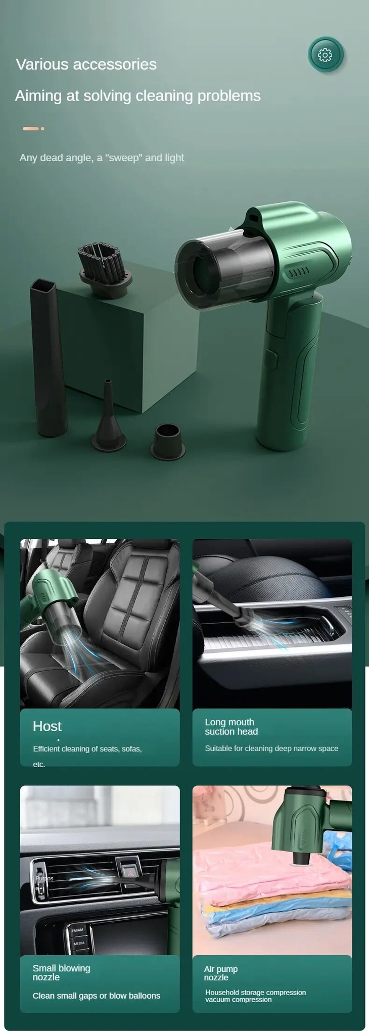 1pc multifunctional foldable portable cordless vacuum cleaner pumping inhaling and blowing in one handheld rechargeable car vacuum with charging dock strong suction mini vacuum wet dry vacuum cleaner for car living room bedroom kitchen details 15