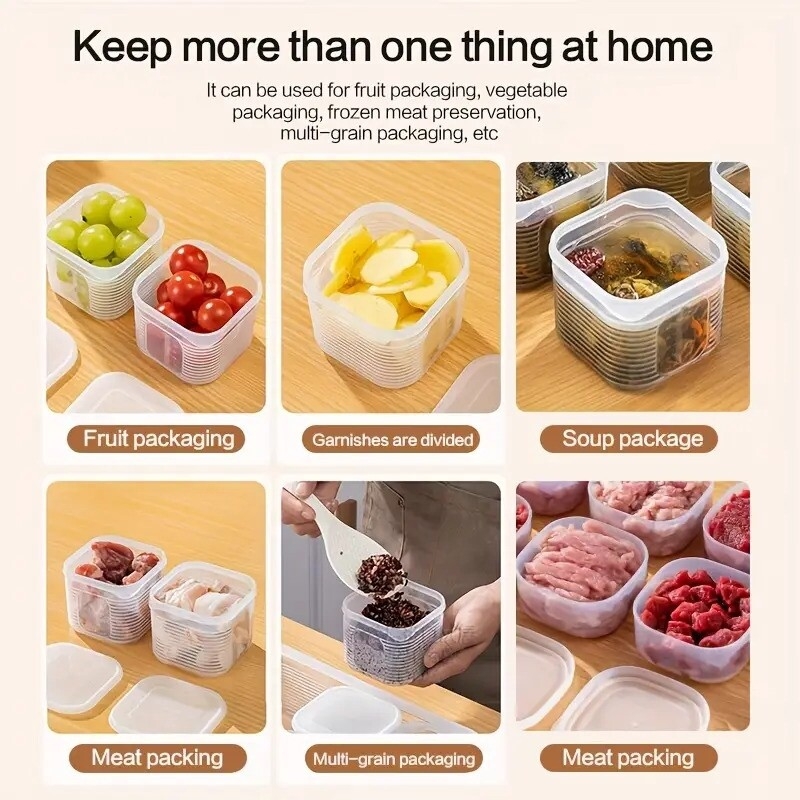7pcs containers set pp plastic for meat vegetables organization details 7
