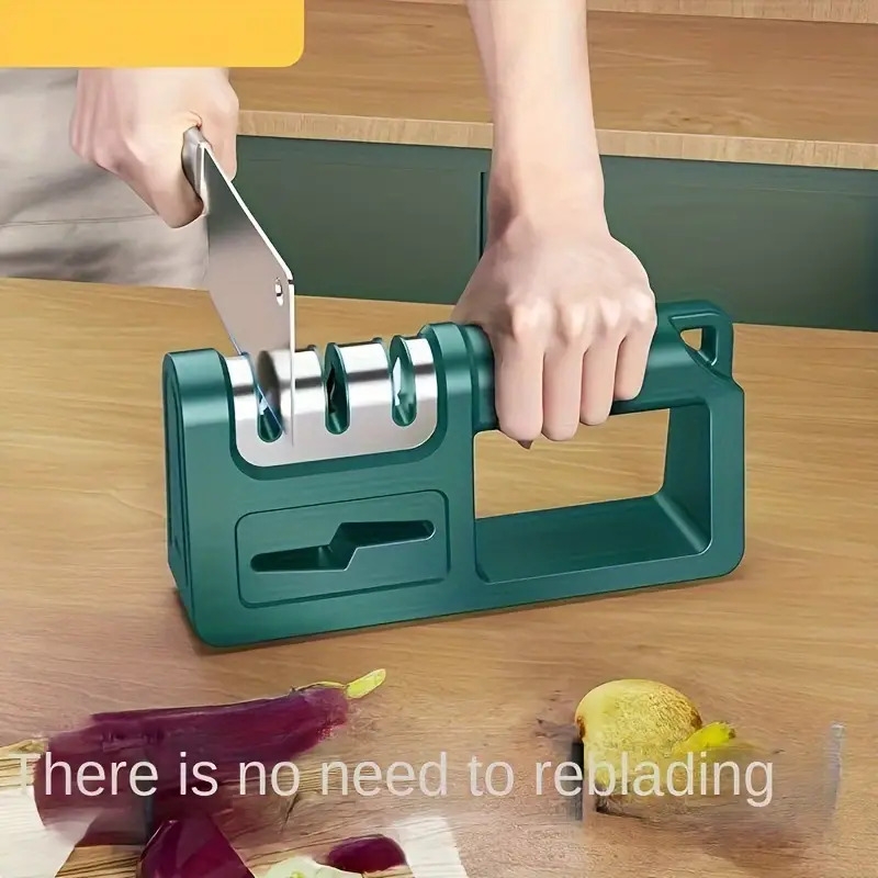 1pc new 4 in 1 diamond knife sharpener multi functional household manual quick knife sharpening tool kitchen knife scissors blade opening 3