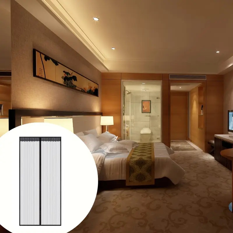 1pc magnetic fly screen door heavy duty bug mesh curtain with powerful magnets and full frame magic tape insect protection door no gap keep bugs 8