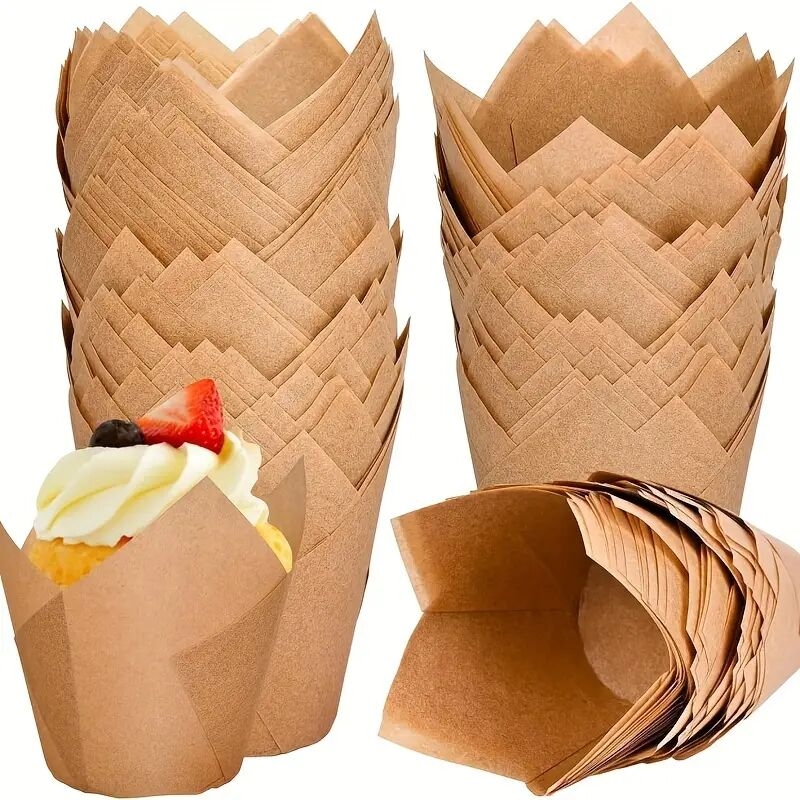200pcs elegant tulip cupcake liners unbleached   muffin cups for parties holidays   christmas birthdays graduations details 6