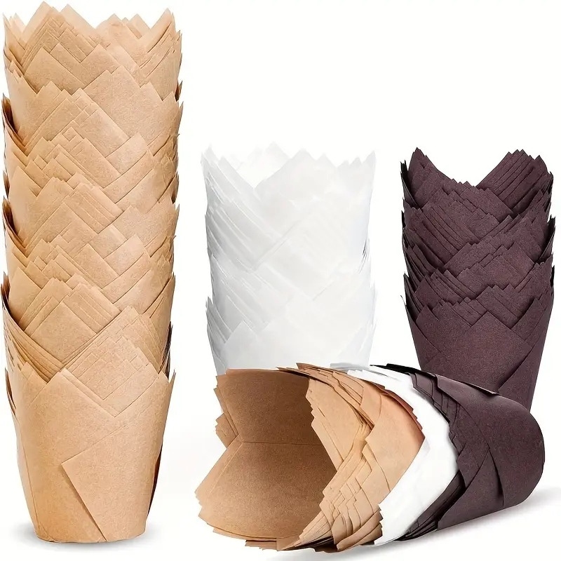 200pcs elegant tulip cupcake liners unbleached   muffin cups for parties holidays   christmas birthdays graduations details 0