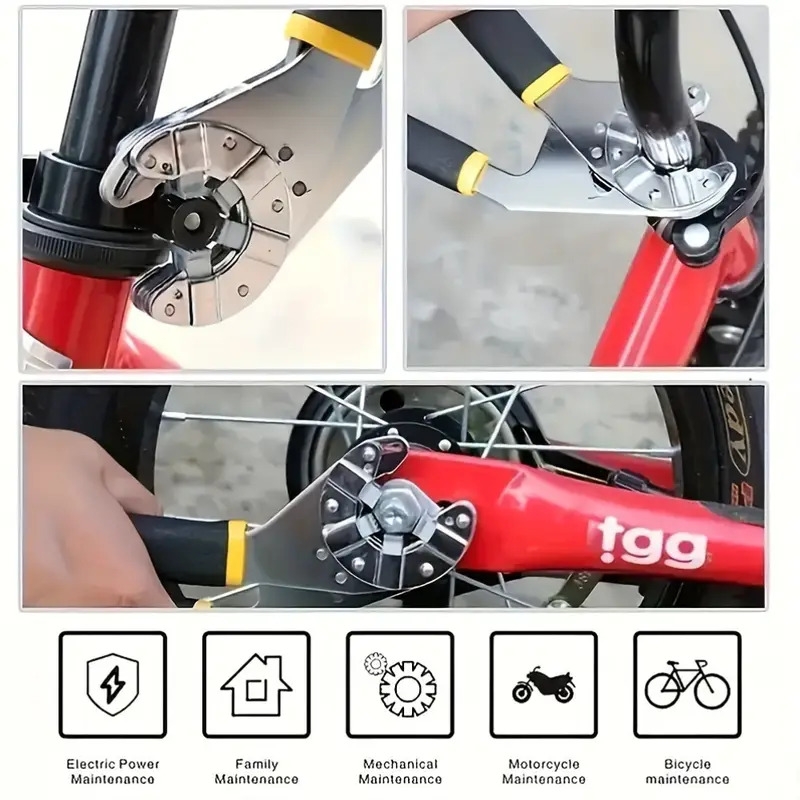14 in 1 multi purpose wrench set high carbon steel adjustable open end spanner sawtooth design with tight bite mechanical operation no   ideal for diy electrical mechanical motorcycle bicycle repair tools 5
