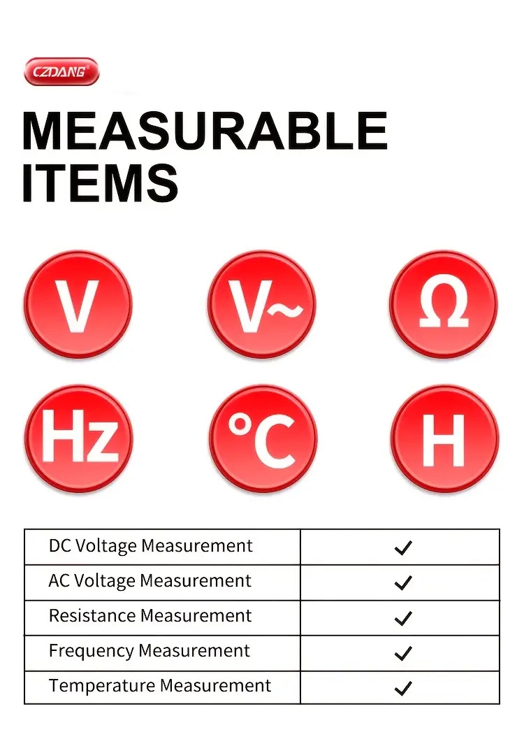 高空作业电压表，高精度多功能万能表，便携智能带背光腕带款万用表。 商品详情 4