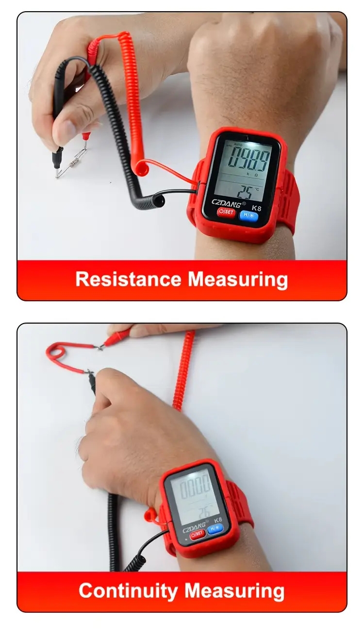 高空作业电压表，高精度多功能万能表，便携智能带背光腕带款万用表。 商品详情 11